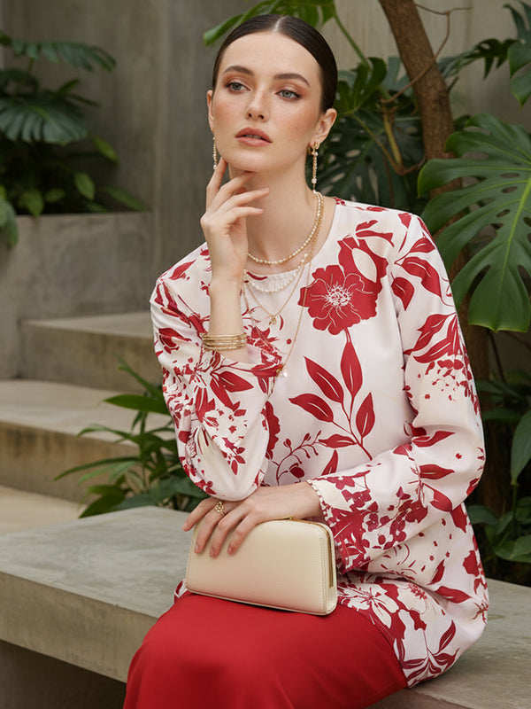 BAJU KURUNG PAHANG MODEN KAIA (CRIMSON RED)